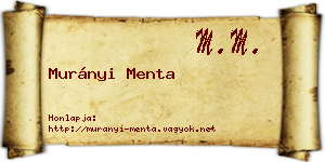 Murányi Menta névjegykártya